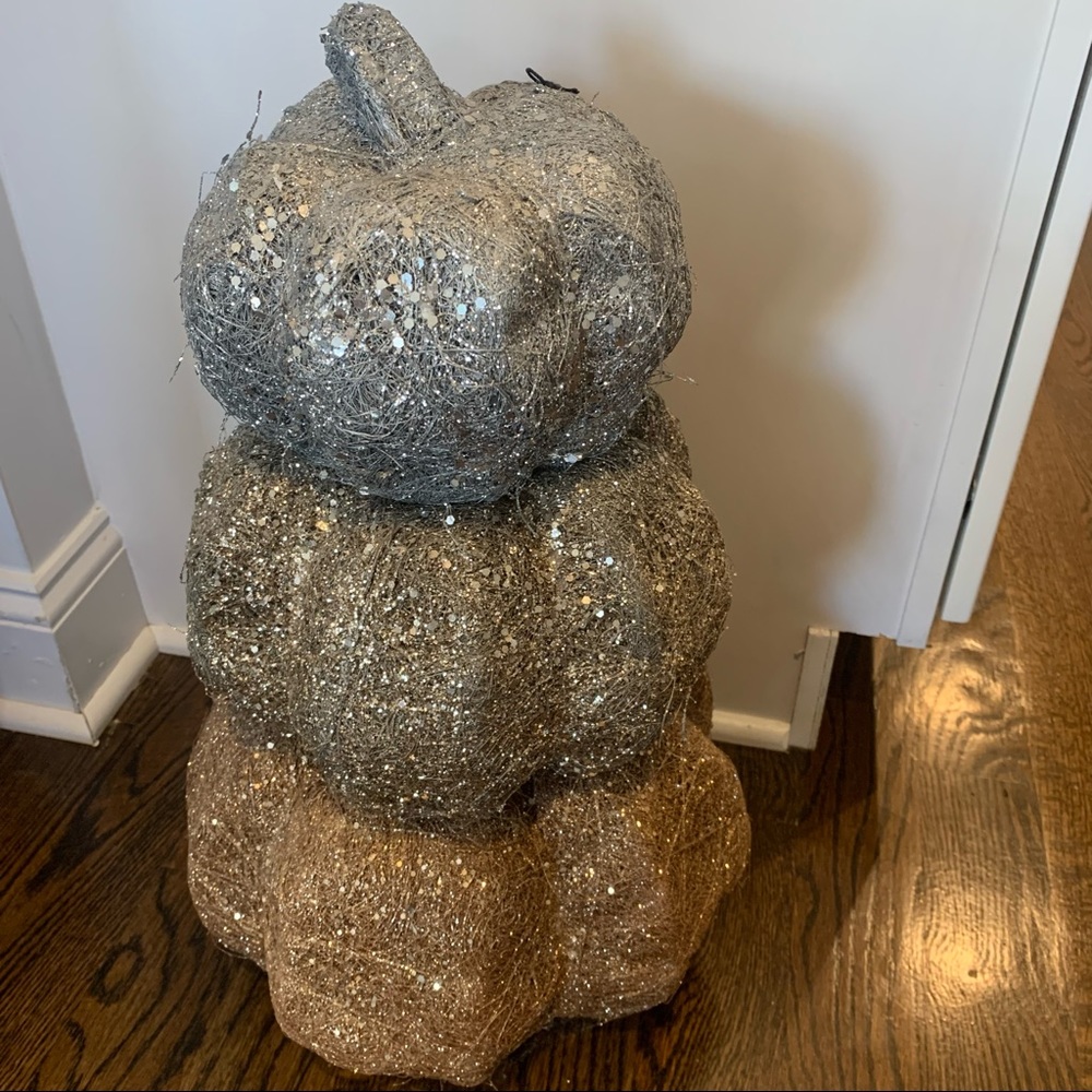 Glitter Glitz Pumpkin Decor 3 Tier Fall Autumn Decorations